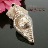 Handmade Tibetan Stirling Silver Conch Pendant