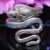 Handmade Tibetan Sterling Silver Jewel Snake Ring