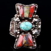 Handmade Tibetan Turquoise Stirling Silver Charming Ring