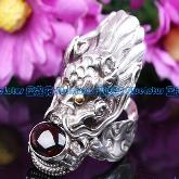 Nepalese Handmade Ring Nepal Garnet Stone Dragon Ring