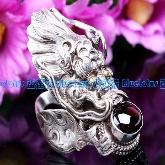 Nepalese Handmade Ring Nepal Garnet Stone Dragon Ring