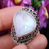Nepalese Moonstone Ring Tibetan Handmade Ring