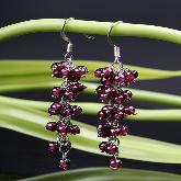 Stirling Garnet Earrings Handmade Tibetan Earrings