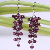 Stirling Garnet Earrings Handmade Tibetan Earrings