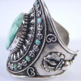 Tibetan Bracelet Handmade Tibetan Sterling Silver Turquoise Dorje Bracelet