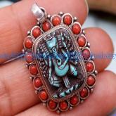 Tibetan Buddha Pendant Handmade Tibetan Coral Pendant