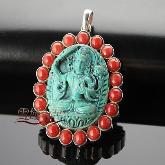 Tibetan Gau Pendant Buddhist Prayer Box Ghau Pendant - Manjusri