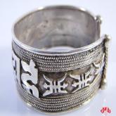 Tibetan Handmade Bracelet OM Mantra Sterling Silver Bracelet