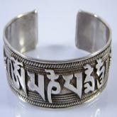 Tibetan Handmade Bracelet OM Mantra Sterling Silver Bracelet