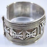 Tibetan Handmade Bracelet OM Mantra Sterling Silver Bracelet