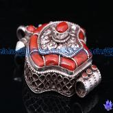 Tibetan Handmade Gau Box Pendant Tibetan Coral Pendant