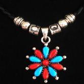 Tibetan Handmade Leather Necklace Turquoise Charming Necklace