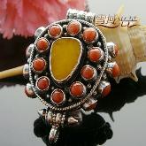 Tibetan Handmade Mila Coral Gau Box Pendant