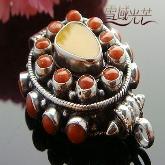 Tibetan Handmade Mila Coral Gau Box Pendant