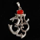 Tibetan Handmade Pendant Tibetan Coral OM Pendant