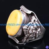 Tibetan Handmade Ring Tibetan Mila Amber Ring