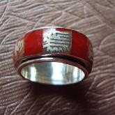 Tibetan Handmade Ring Tibetan Sterling OM Mantra Spinning Ring