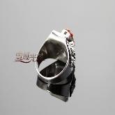 Tibetan Handmade Ring Tibetan Sterling Silver Coral Garnesh Ring