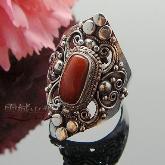 Tibetan Handmade Ring Tibetan Sterling Silver Coral Ring