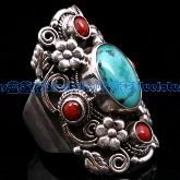 Tibetan Handmade Ring Tibetan Sterling Silver Turquoise Butterfly Ring