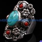 Tibetan Handmade Ring Tibetan Sterling Silver Turquoise Butterfly Ring
