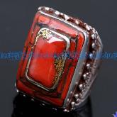 Tibetan Handmade Ring Tibetan Turquoise Coral Ring