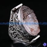 Tibetan Handmade Sterling Silver Crystal Sakyamuni Ring