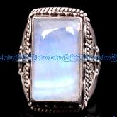 Tibetan Handmade Sterling Silver Moonstone Finger Ring