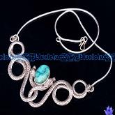 Tibetan Handmade Surpent Necklace Tibetan Sterling Silver Necklace