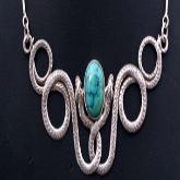 Tibetan Handmade Surpent Necklace Tibetan Sterling Silver Necklace