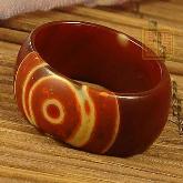 Tibetan Handmade dZi Ring Tibetan Bead Ring