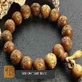 Tibetan Natural Camphorwood OM Mantra Mala Beads Bracelet