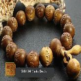 Tibetan Natural Camphorwood OM Mantra Mala Beads Bracelet