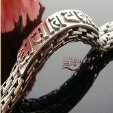 Tibetan OM Bracelet Handmade Tibetan Sterling Silver Bracelet