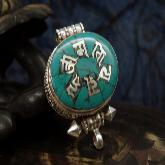 Tibetan OM Mantra Gau Box Pendant Handmade Turquoise Pendant