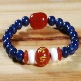 Tibetan OM Mantra Lapis Lazuli Malas Beads Bracelet