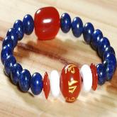 Tibetan OM Mantra Lapis Lazuli Malas Beads Bracelet