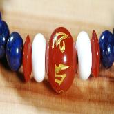 Tibetan OM Mantra Lapis Lazuli Malas Beads Bracelet