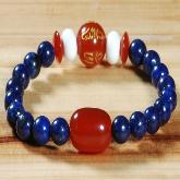 Tibetan OM Mantra Lapis Lazuli Malas Beads Bracelet