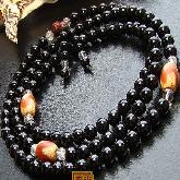 Tibetan Obsidian DZI 108 Prayer Beads Buddhist Prayer Beads