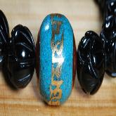 Tibetan Onyx Lotus OM Mantra Beads Bracelet