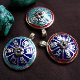 Tibetan Pendant Handmade Tibetan Stirling Silver Pendant