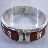 Tibetan Tibetan OM Mantra Bracelet Tibetan Sterling Silver Red Coral Bracelet