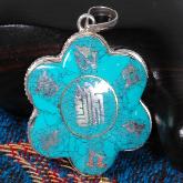 Tibetan Tibetan Turquoise OM Mantra Pendant Klachakra Pendant