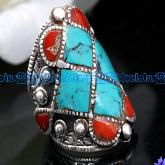 Tibetan Turquise Endless Knot Ring Handmade Tibetan Ring