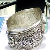 Tibetan Turquoise Bracelet Handmade Tibetan Sterling Silver Bracelet