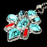 Tibetan Turquoise Pendant Tibetan Handmade Charming Pendant