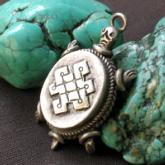 Tibetan Turtle Pendant Tibetan Handmade Stirling Pendant