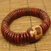 Tibetan dZi Wrist Malas Redsandalwood Buddhist Prayer Beads Bracelet for women