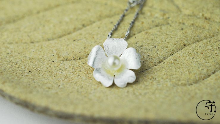 Beautiful Handmade Wiredrawing Pearl Flower Pendant Women Sterling Silver Jewelry No Chain Beautiful Handmade Wiredrawing Pearl Flower Pendant Women Sterling Silver Jewelry No Chain